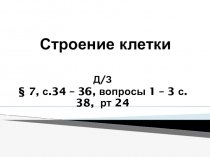Презентация по биологии Строение клетки