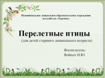 Презентация Перелетные птицы для детей старшего дошкольного возраста