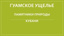 Презентация Памятники природы Кубани. Гуамское ущелье