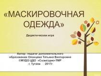 Презентация Дидактическая игра Маскировочная одежда (дошкольникам)