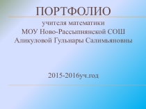 Портфолио  Учитель математики
