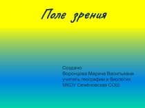Презентация по элективному курсу Поле зрения