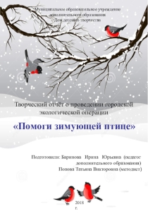 Творческий отчет по итогам акции Помоги зимующей птице