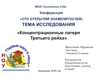 Концентрационные лагеря Третьего рейха