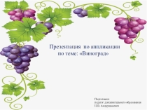 Презентация по аппликации по теме: виноград