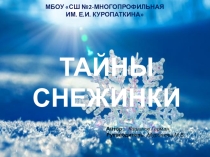 Презентация к проекту Тайны Снежинки