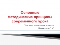 Презентация Основные методические принципы современного урока