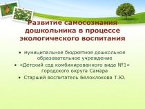 Развитие самосознания дошкольника в процессе экологического воспитания