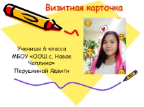Внеклассное мероприятие Мисс Золушка.Визитка