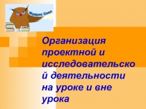 Организация проектной и исследовательской деятельности на уроке и вне урока