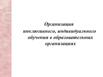 Презентация Организация инклюзивного, индивидуального обучения в образовательных организациях