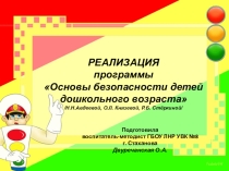 Реализация программу Основы безопасности детей дошкольного возраста /Н.Н.Авдеевой, О.Л. Князевой, Р.Б.Стеркиной/