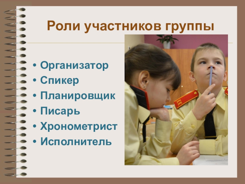 Презентация Использование технологий коллективного взаимообучения и сотрудничества. Виды групповой работы в технологии сотрудничества. Роли участников группыОрганизатор СпикерПланировщикПисарьХронометристИсполнитель Роли участников группыОрганизатор СпикерПланировщикПисарьХронометристИсполнитель