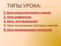 Урок открытия нового знания
