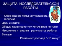 Презентация по обществознанию Защита исследовательских работ