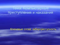 Презентация по информатике компьютерное преступление