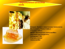 Презентация Определение качества меда
