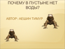 Презентация исследовательской работы Почему в пустыне нет воды?