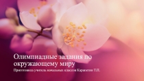 Презентация Олимпиадные задания по окружающему миру 3 класс