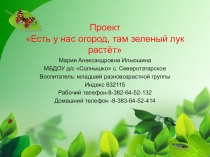 Проект Есть у нас огород, там зеленый лук растет
