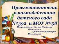 Презентация Преемственность взаимодействия детского сада и школы
