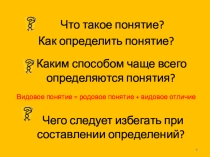 Урок по информатике для 6 класса Классификация понятий