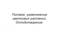 Презентация по биологии на тему: Половое размножение цветковых растений (6 класс)