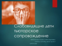 Презентация по логопедии на тему:Слабовидящие дети. Тьюторское сопровождение.