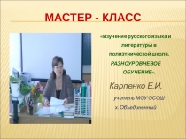 Разноуровневое обучение на уроках русского языка и литературы