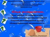 познавательно-исследовательская деятельность в старшей группе Опыт работы