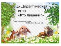 Презентация дидактической игры Кто лишний?