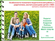 Работа с родителями имеющих детей с ОВЗ