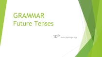 Презентация по английскому языку на тему Future Tenses 10 класс