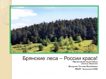 Презентация к конкурсной работе на тему: Брянские леса – России краса!
