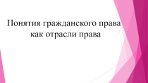 Понятие гражданского права как отрасли права