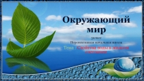 Презентация по окружающему миру  Свойства воды в жидком состоянии