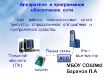 Аппаратные и программные средства организации компьютерных сетей 11 класс