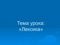 Презентация к уроку Лексика