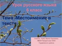 Презентация по русскому языку на тему Местоимения в тексте (6 класс)