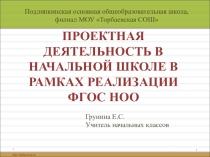 Презентация Проектная деятельность в начальной школе в рамках реализации ФГОС НОО