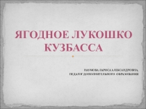 Презентация Ягодное лукошко Кузбасса для младших школьников