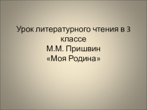 Литературное чтение в 3 классе