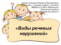Презентация Виды речевых нарушений