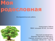 Презентация исследовательской работы. Моя родословная.