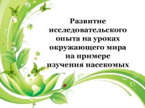Презентация к статье Развитие исследовательского опыта на уроках окружающего мира на примере изучения насекомых