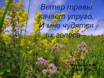 Презентация по изобразительному искусству на тему Ветер травы качает упруго, и мне чудятся их голоса 6кл