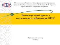 Презентация к методическому семинару Индивидуальный проект в соответствии с требованиями ФГОС