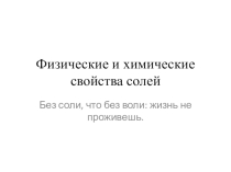 Презентация к уроку в 8 классе Свойства солей