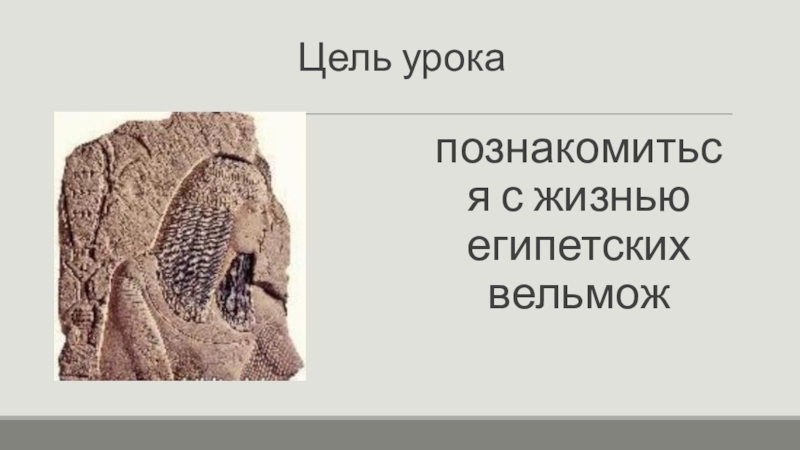 Жизнь египетского вельможи Цель урокапознакомиться с жизнью египетских вельмож Цель урокапознакомиться с жизнью египетских вельмож