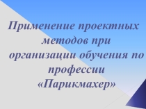 Применение проектных методов при организации обучения по профессии Парикмахер